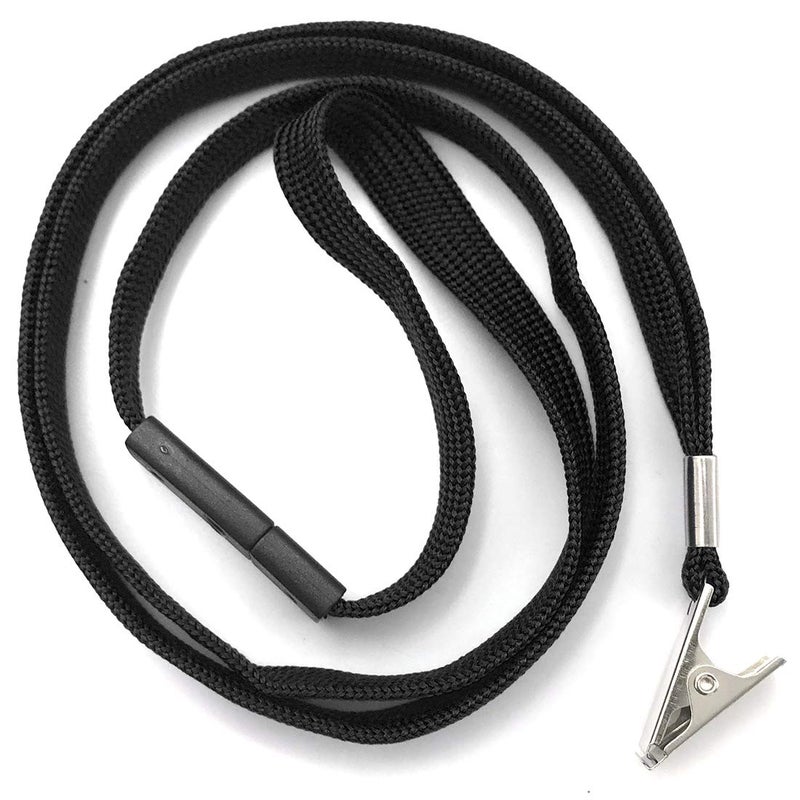 Bird Fiy Lanyards Breakaway Bulk Black Lanyards Neck Flat Safety Badge Lanyard Bulldog Clip (Black, 50 PCS) - Image 4